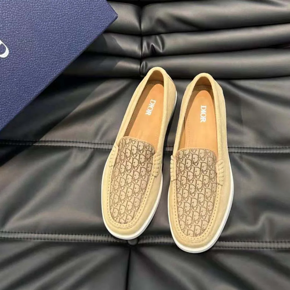 Dior Granville Loafer Beige Dior Oblique Suede and Jacquard for Men Dior Granville Loafer Beige Dior Oblique Suede and Jacquard for Men