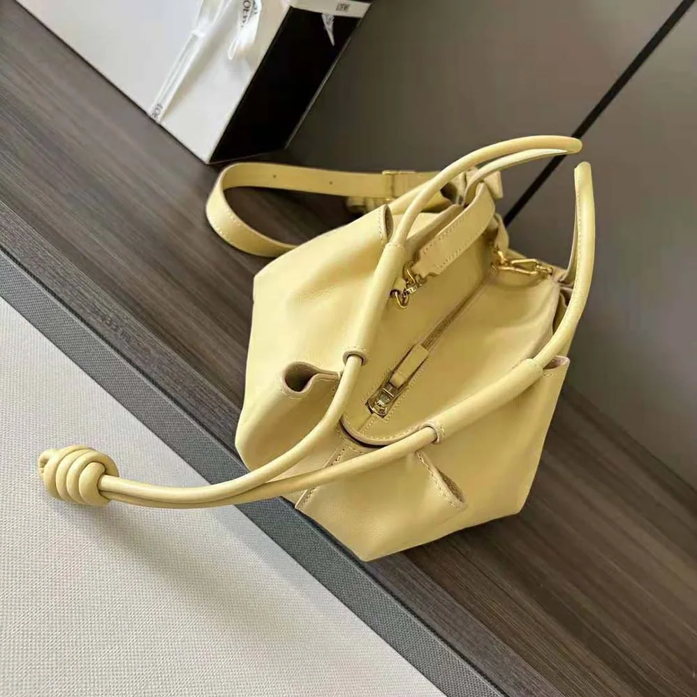 Loewe Small Paseo Bag in Shiny Nappa Calfskin for Women in Gold