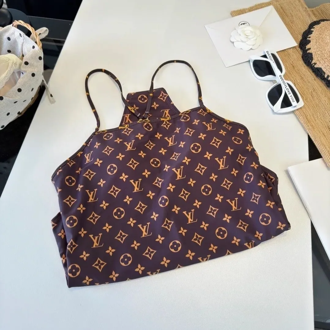 Louis Vuitton Monogram One in Piece Swimsuit Brown Monogram