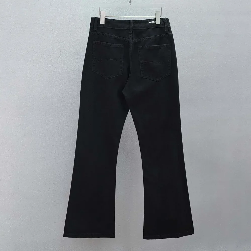Balenciaga Flared Pants in Black Soft Hand Italian Denim for Women in Black