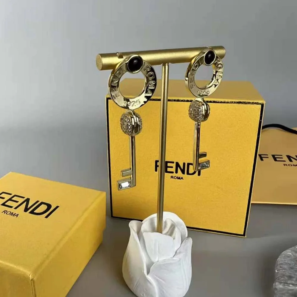 Fendi Master Key Earrings Gold for Women in Colored Earrings