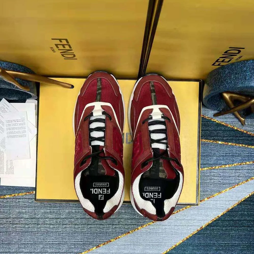 Fendi Faster Trainers Burgundy Nubuck Leather Low for Men in Tops Fendi Faster Trainers Burgundy Nubuck Leather Low for Men in Tops