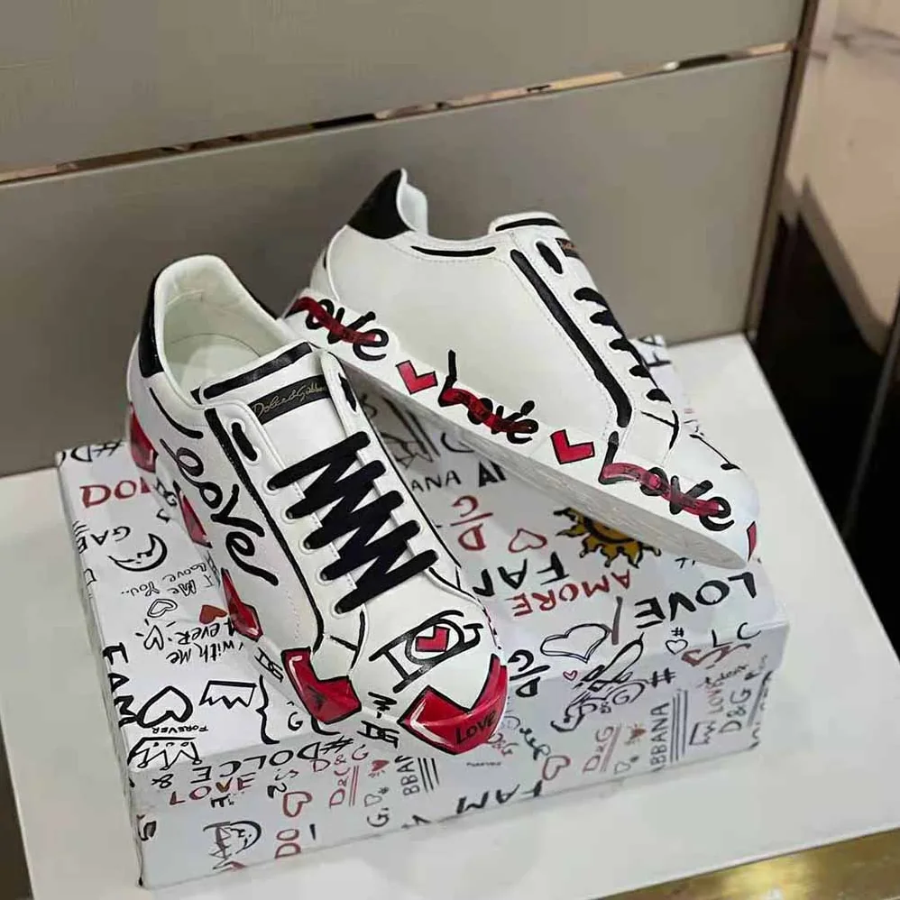 Dolce Gabbana D&G Limited Edition Portofino Sneakers for Unisex in Red Dolce Gabbana D&G Limited Edition Portofino Sneakers for Unisex in Red
