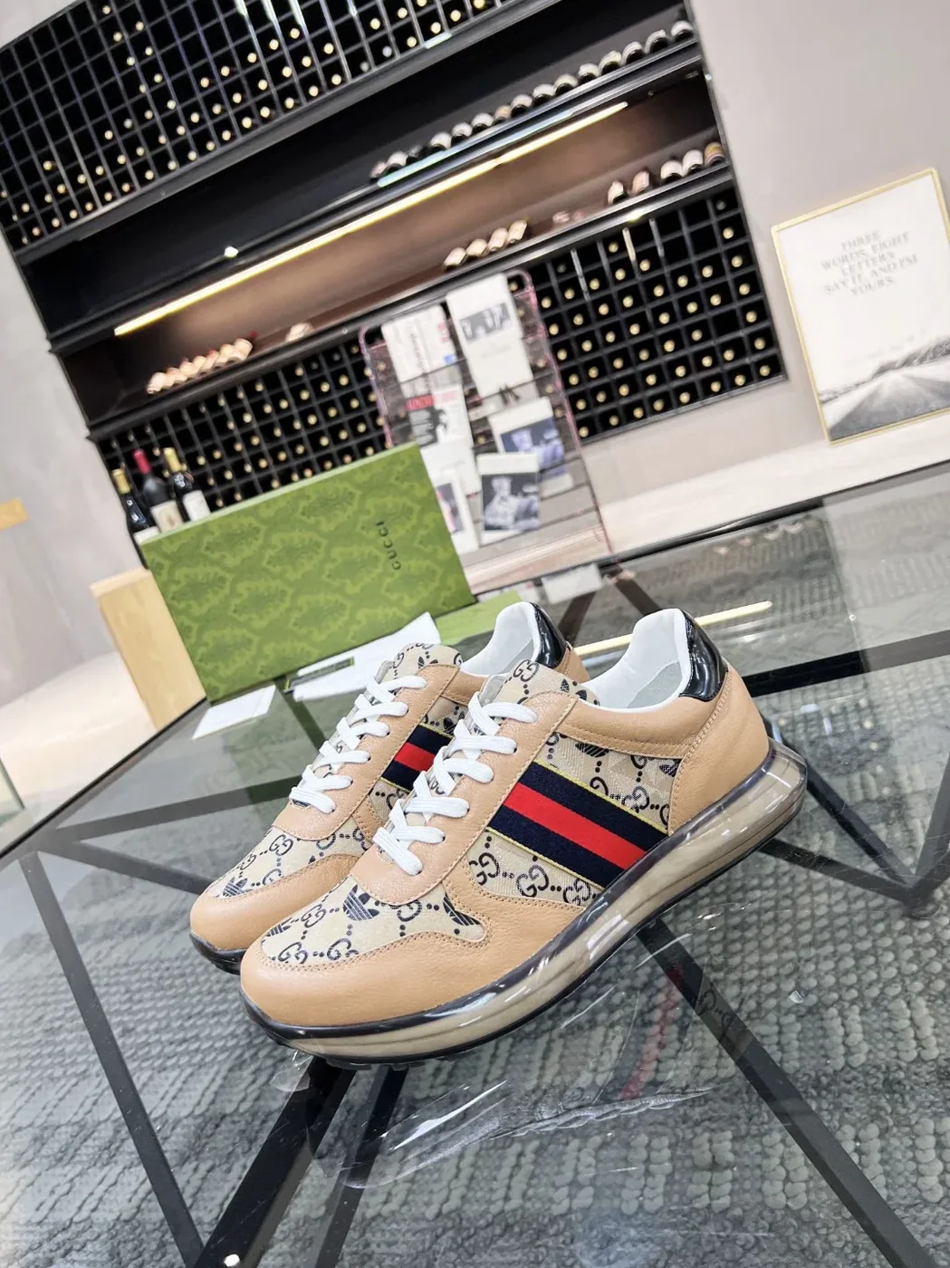 Gucci x Adidas GG Sneakers With Web Beige for Men