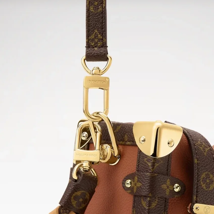 Louis Vuitton Side Trunk MM Shoulder Bag in Cognac Gold Hardware