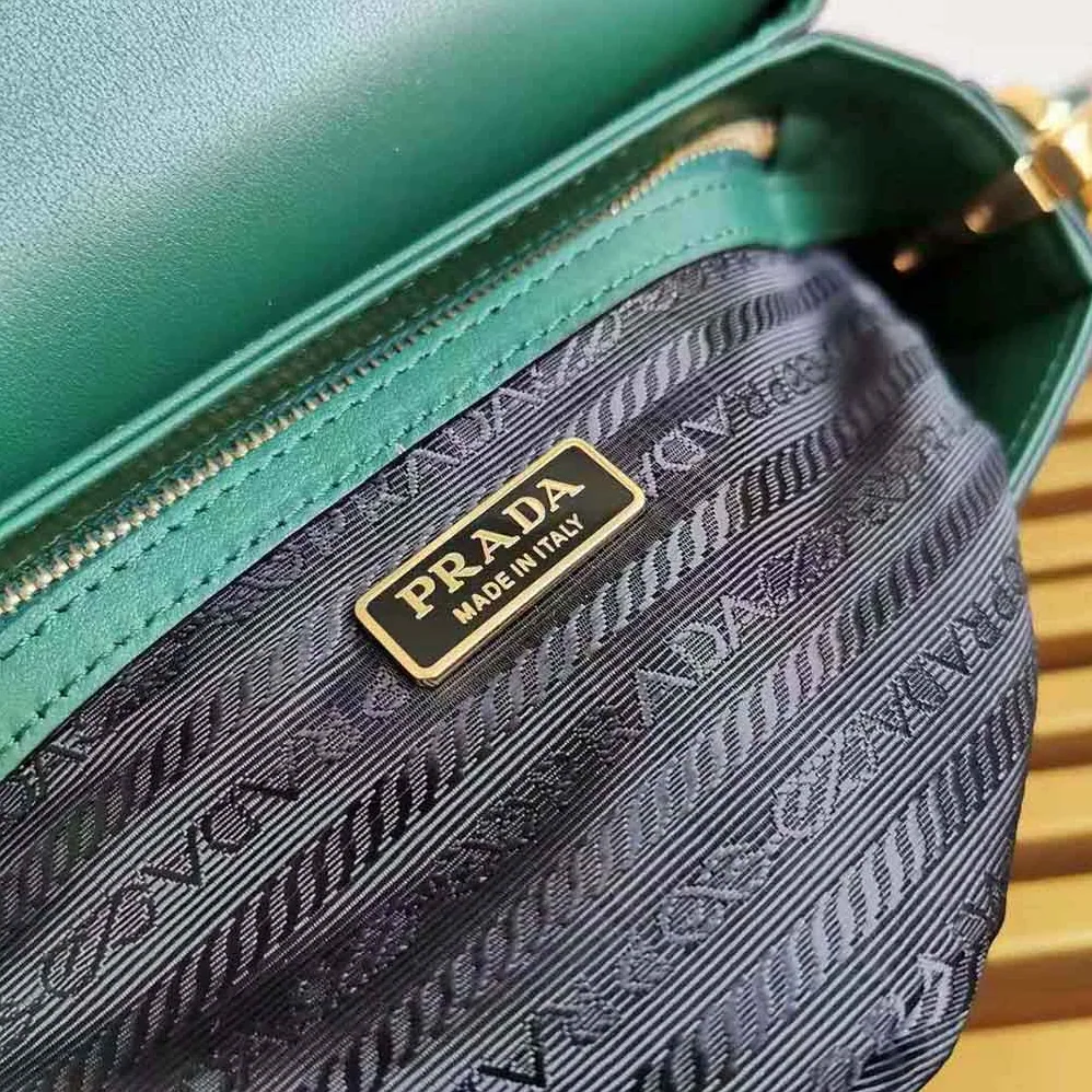 Prada Saffiano Leather Prada Embleme Bag for Women in Green