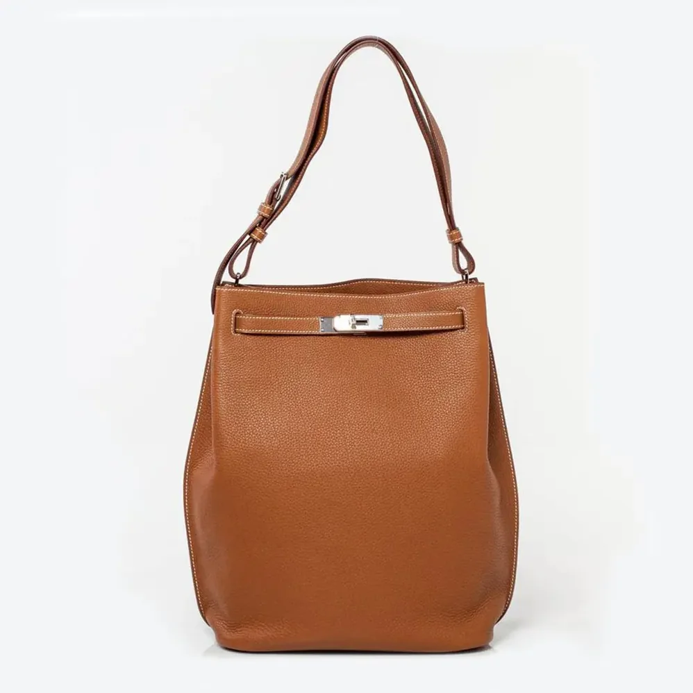 Hermes Togo So Kelly 22 Palladium Hardware for Unisex in Brown
