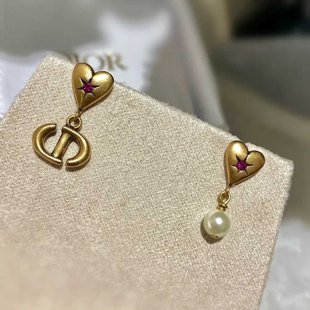 Dior Lucky Charms Earrings Antique Gold for Women in Finish Metal