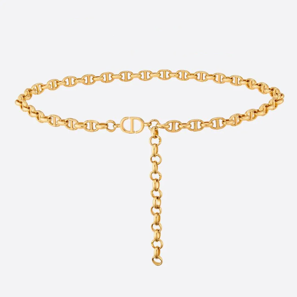 Dior Caro Chain Belt Shiny Gold-Finish Metal-10 MM for Women Dior Caro Chain Belt Shiny Gold-Finish Metal-10 MM for Women