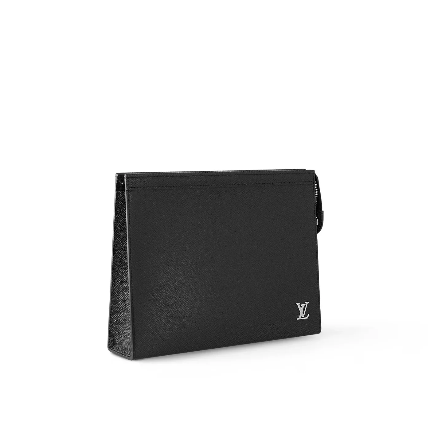 Louis Vuitton Pochette Voyage Pouch in Black Silver Hardware Louis Vuitton Pochette Voyage Pouch in Black Silver Hardware