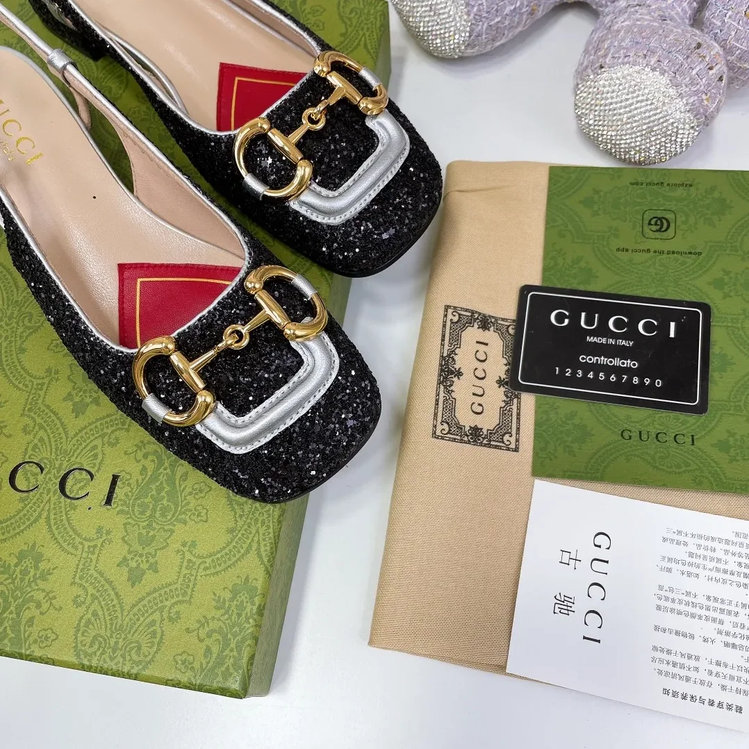 Gucci Lovelight Slingback With Horsebit Black Gucci Lovelight Slingback With Horsebit Black