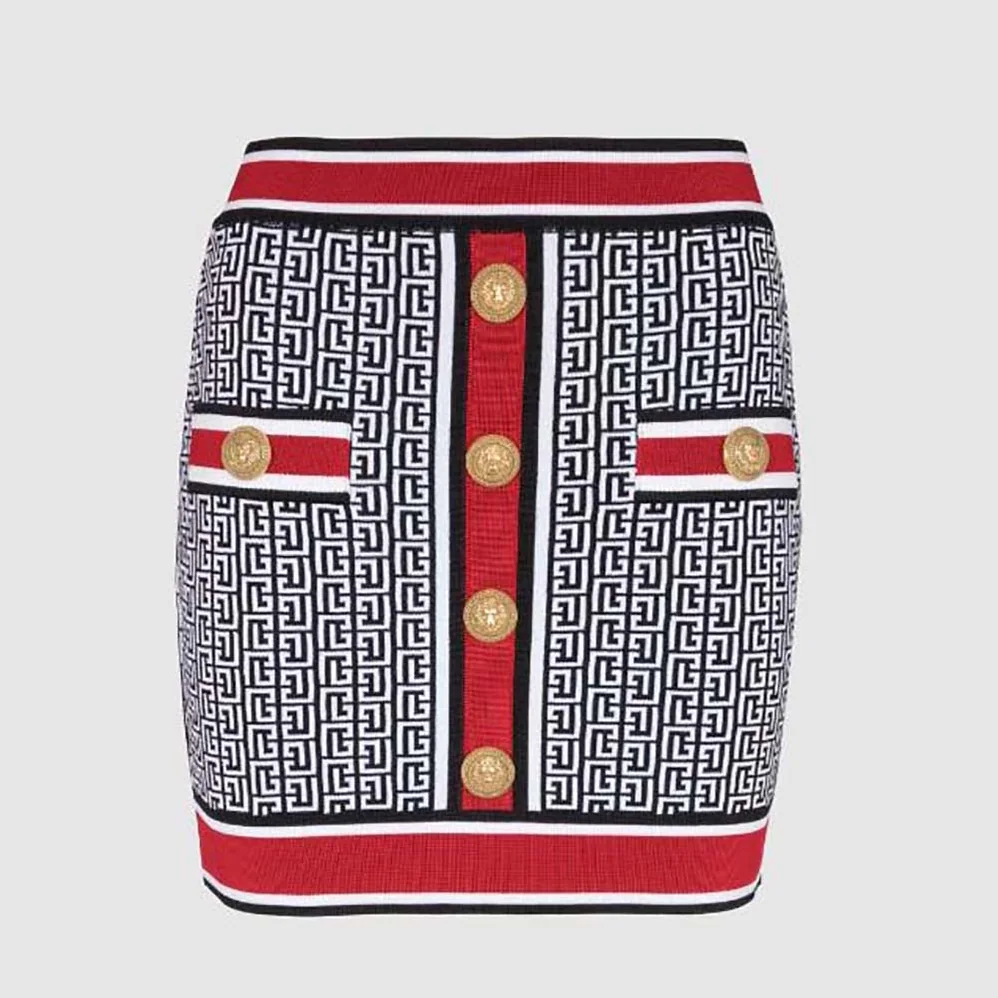 Balmain Knit Skirt with Buttons for Women Balmain Knit Skirt with Buttons for Women