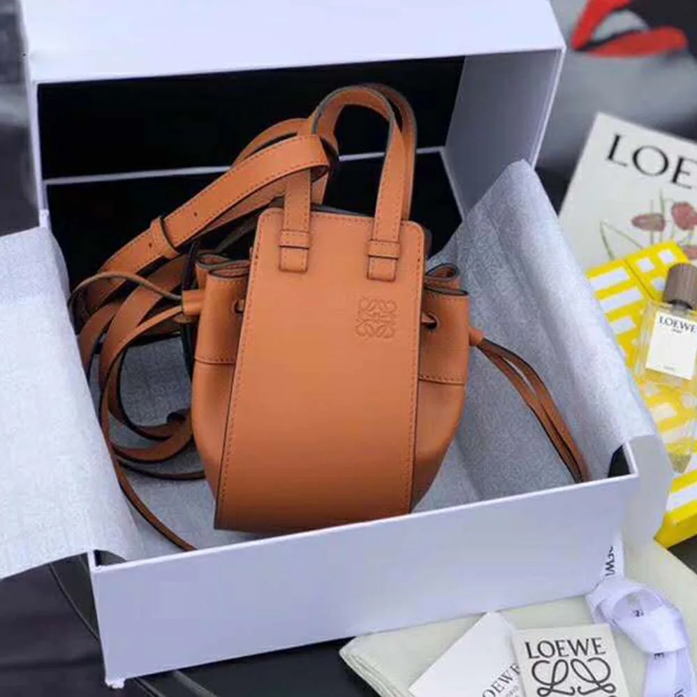 Loewe Hammock Small Bag in Soft Grained Calf for Women in Brown