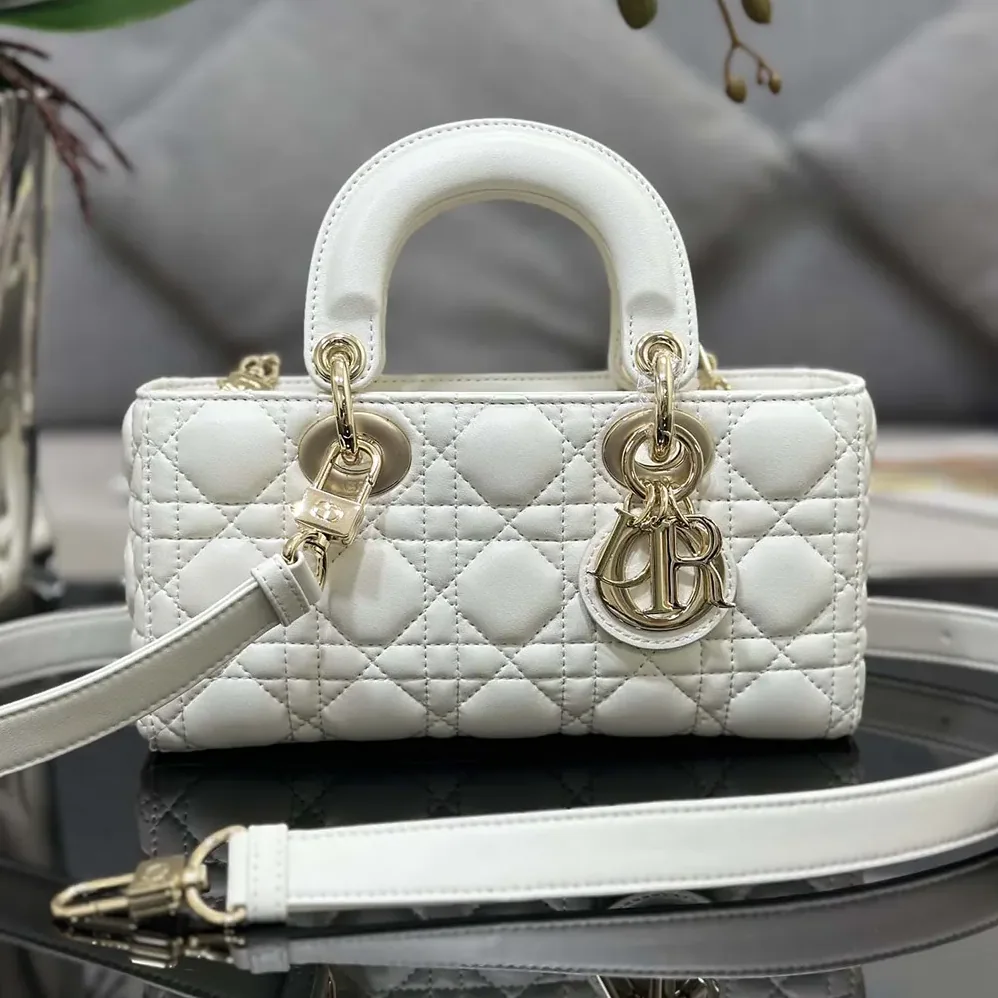 Dior Small Lady D-Joy Bag Latte Cannage Lambskin for Women