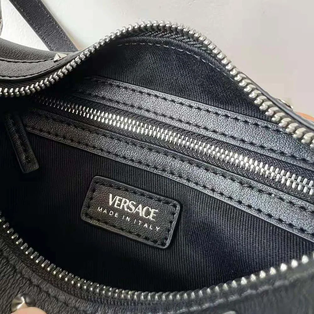 Versace Repeat Small Hobo Bag for Women in Black Versace Repeat Small Hobo Bag for Women in Black