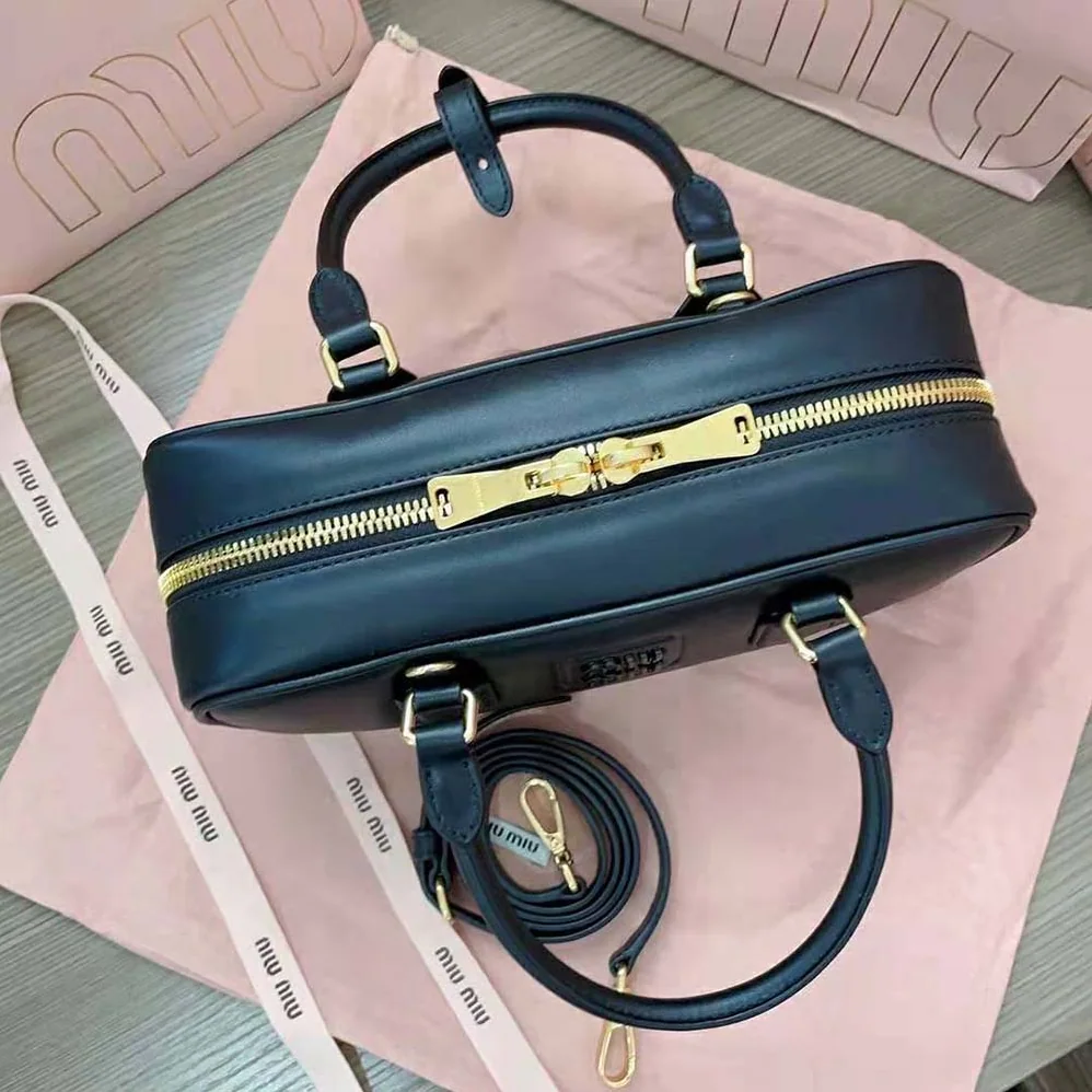 Miu Miu Arcadie Leather Bag for Women in Black Miu Miu Arcadie Leather Bag for Women in Black