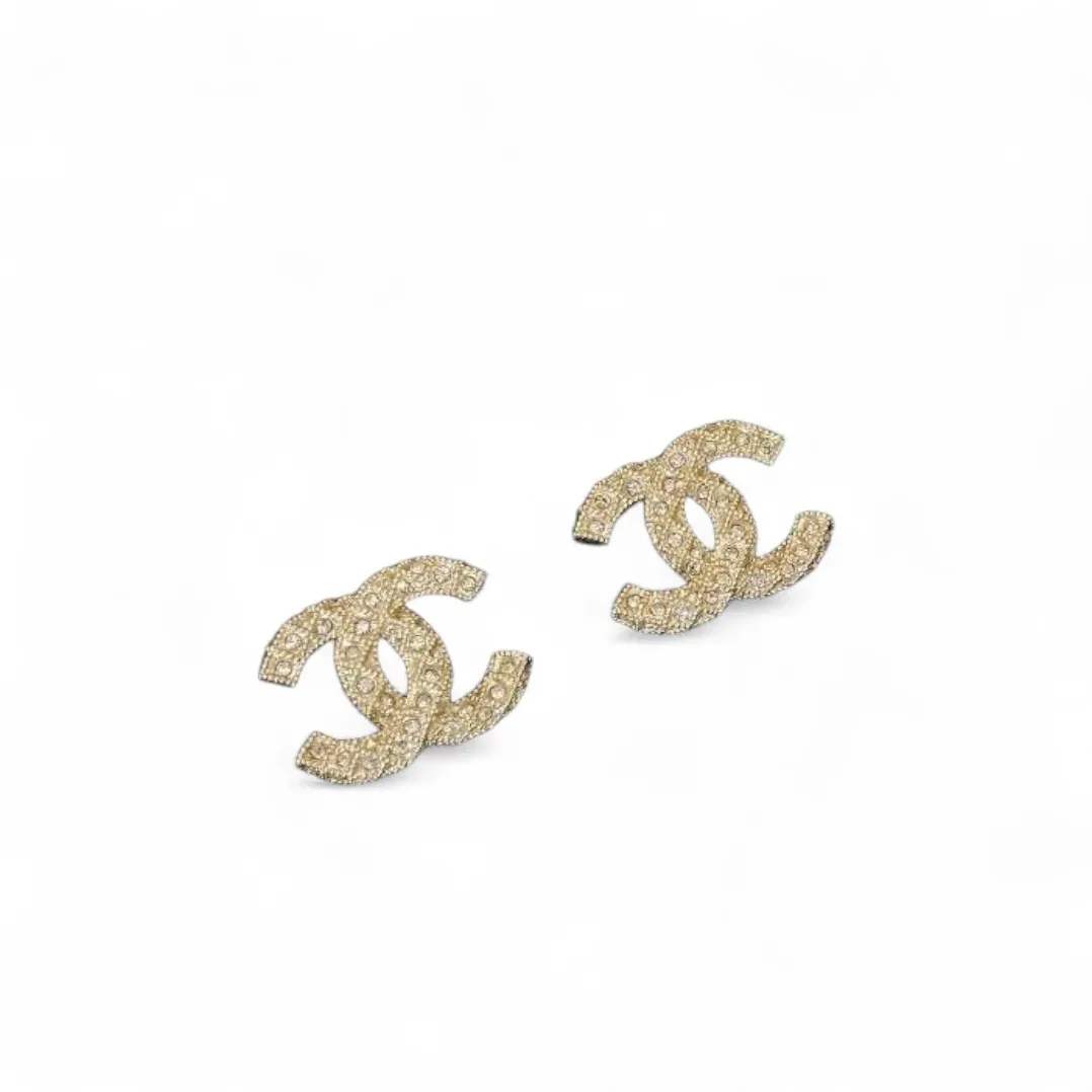 Chanel Diamond Earrings Gold