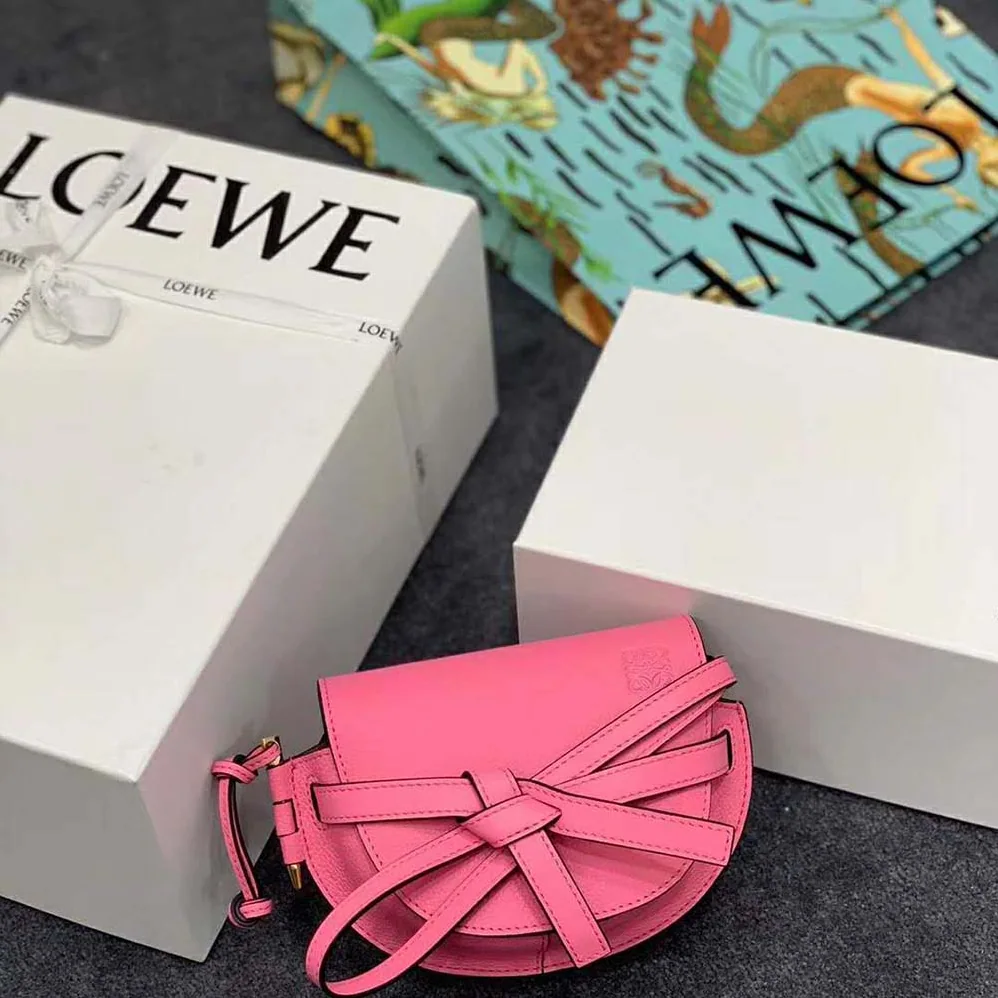 Loewe Gate Mini Bag Petroleum Soft Grained Calf for Women in Rose