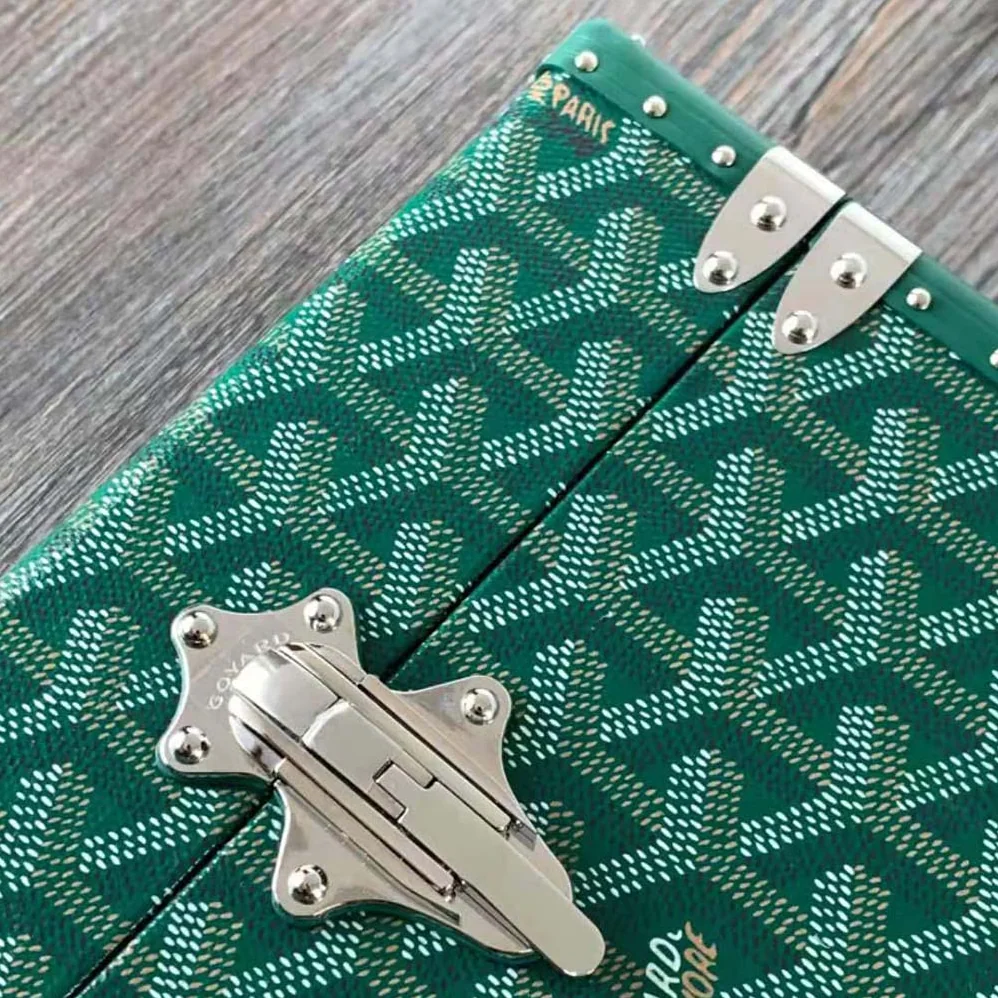 Goyard Cassette Trunk Bag in Goyardine Canvas & Clamecy Cowhide for Women in Green