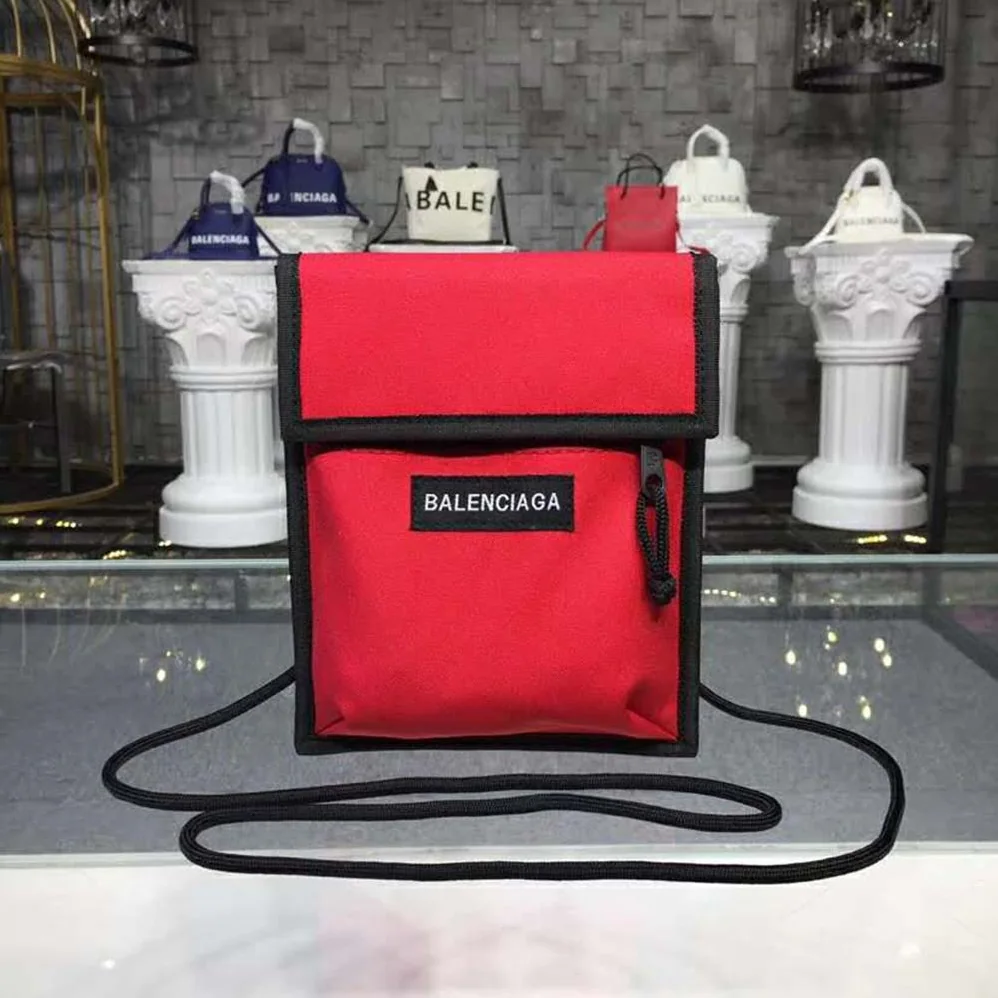 Balenciaga Explorer Pouch Strap for Men in Red