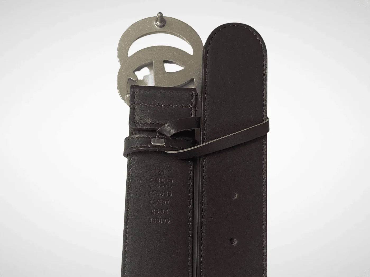 Dark Brown Leather Belt SiAmazinger Buckle