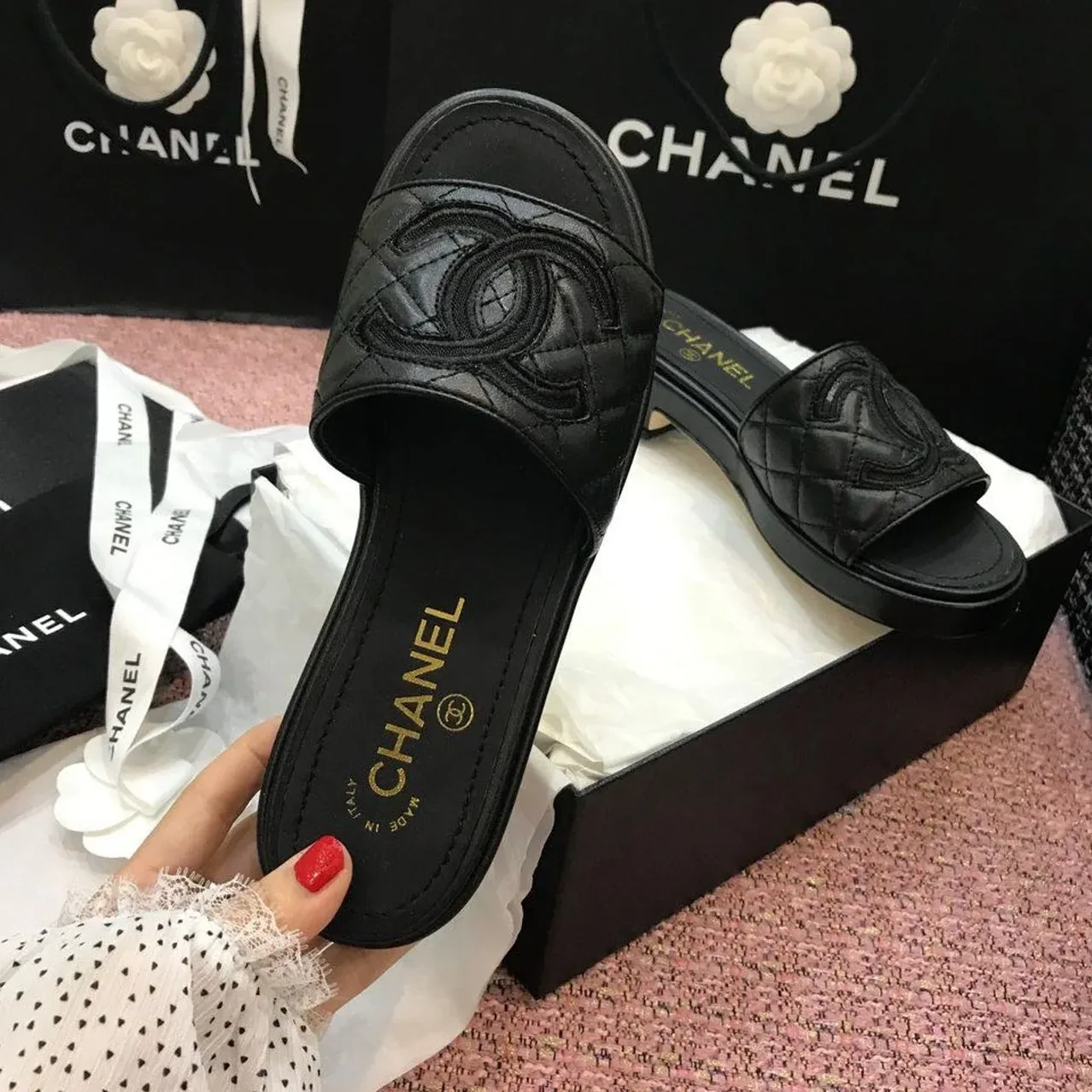 Chanel Mules Black , Shoes