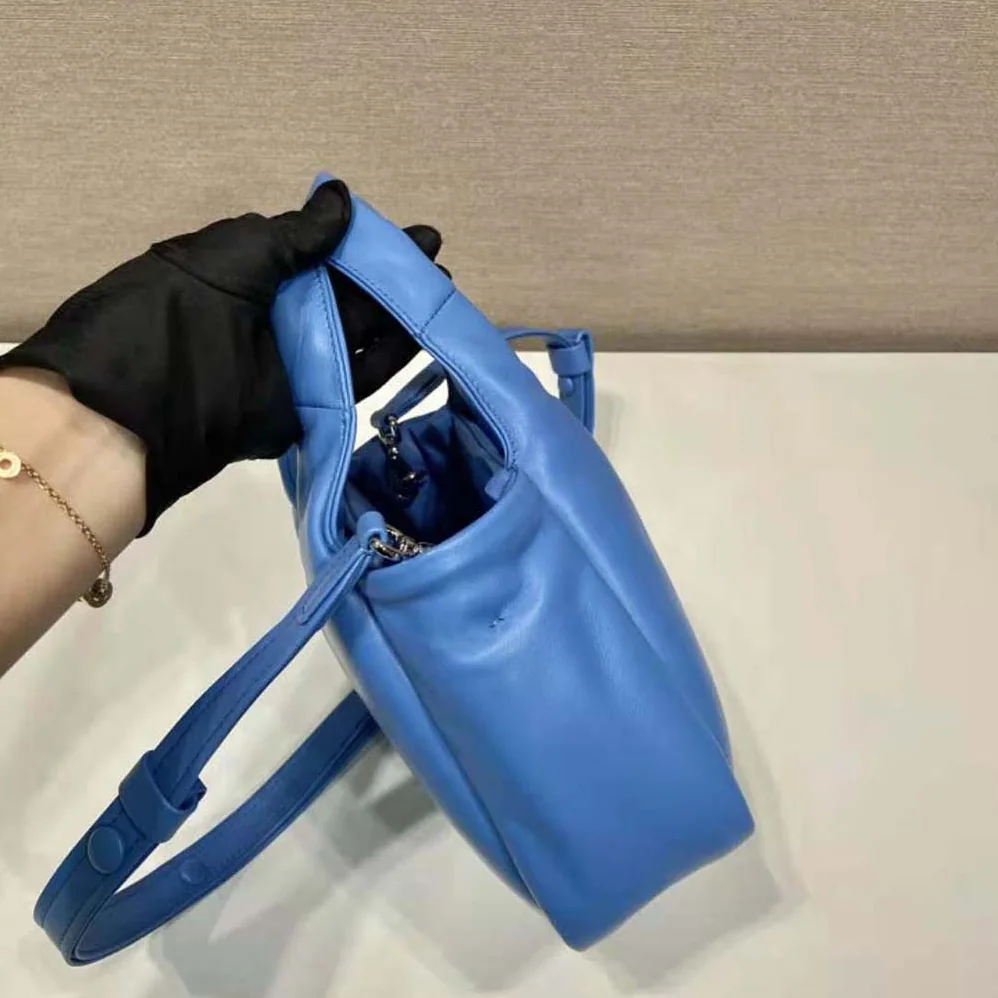 Prada Small Padded Prada Soft Nappa-Leather Bag for Women in Blue