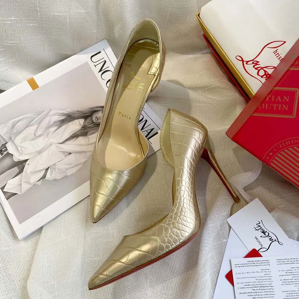 Christian Louboutin Lriza 100 mm Heel for Women in Gold
