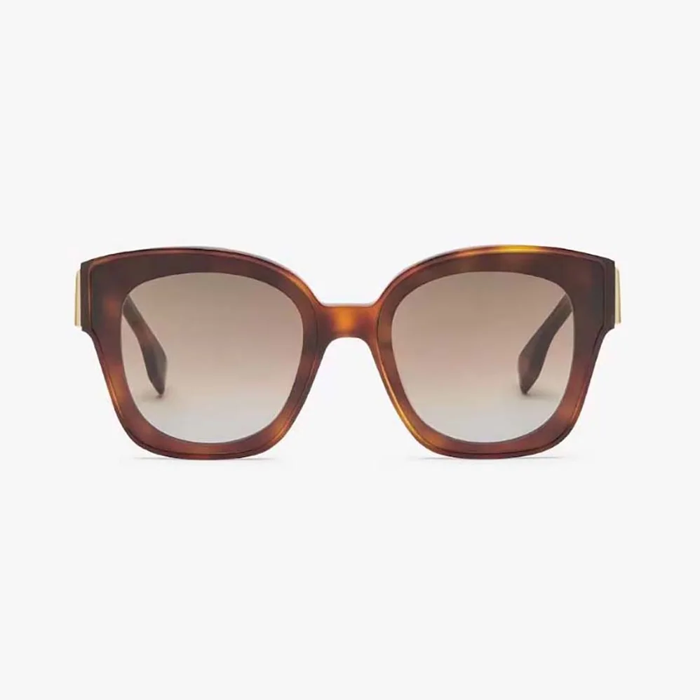 Fendi Square Fendi First Havana Acetate Sunglasses for Women