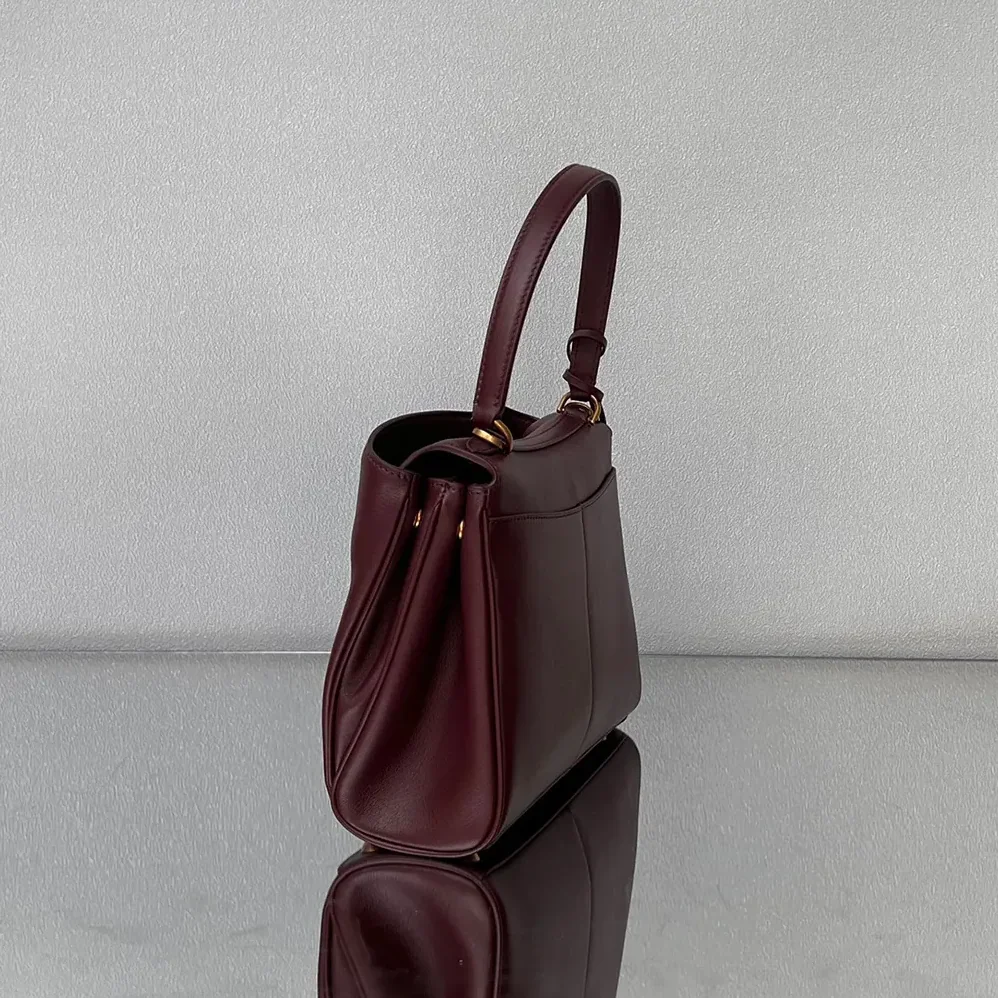 Balenciaga Rodeo Mini Handbag in Dark Burgundy Smooth Calfskin for Women