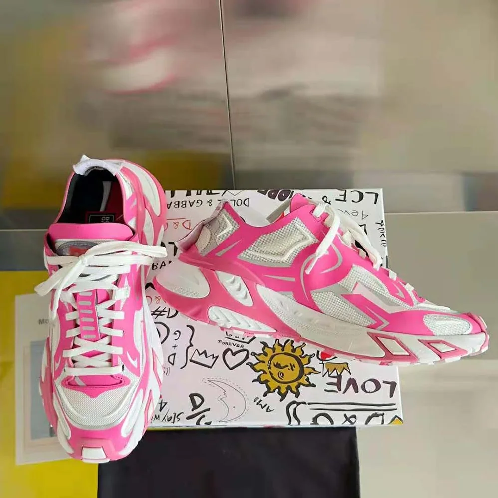Dolce Gabbana D&G Technical Fabric Fast Sneakers for Women in Pink Dolce Gabbana D&G Technical Fabric Fast Sneakers for Women in Pink