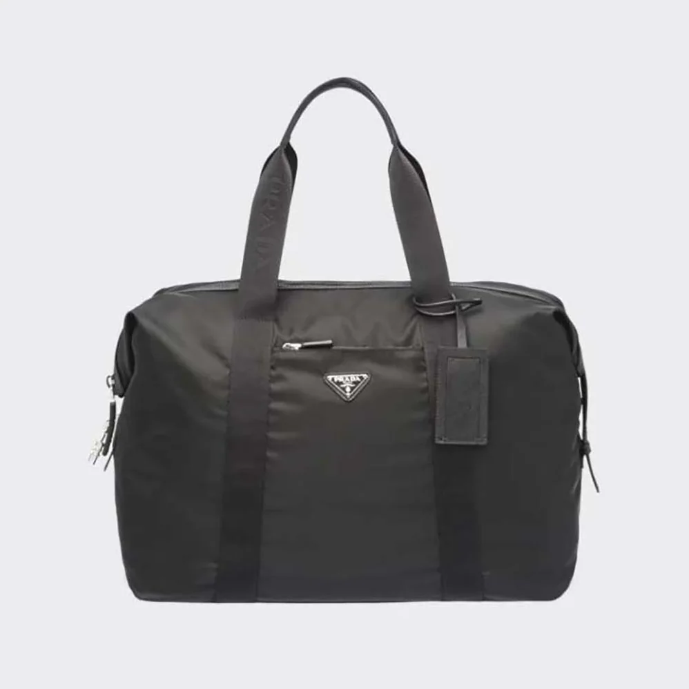 Prada Re-Nylon and Saffiano Leather Duffle Bag for Unisex in Black Prada Re-Nylon and Saffiano Leather Duffle Bag for Unisex in Black