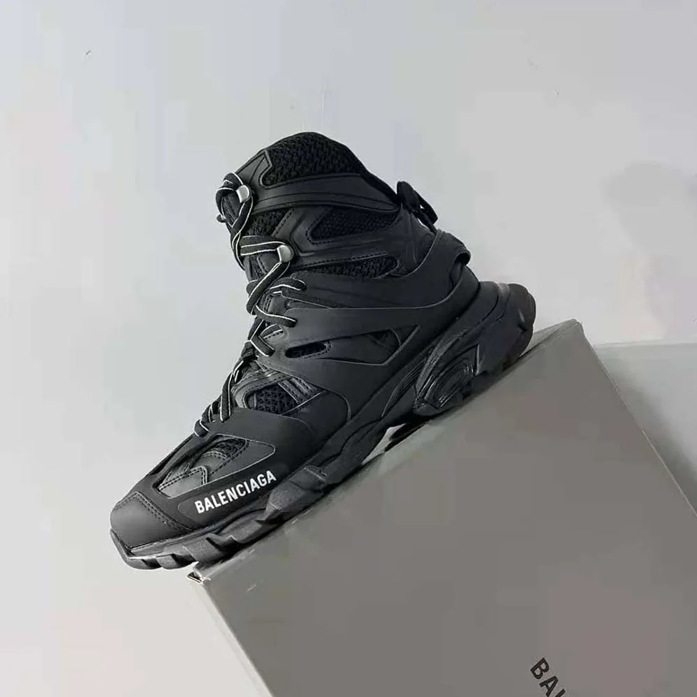Balenciaga Track Hike Sneaker in Black Mesh and Nylon for Women