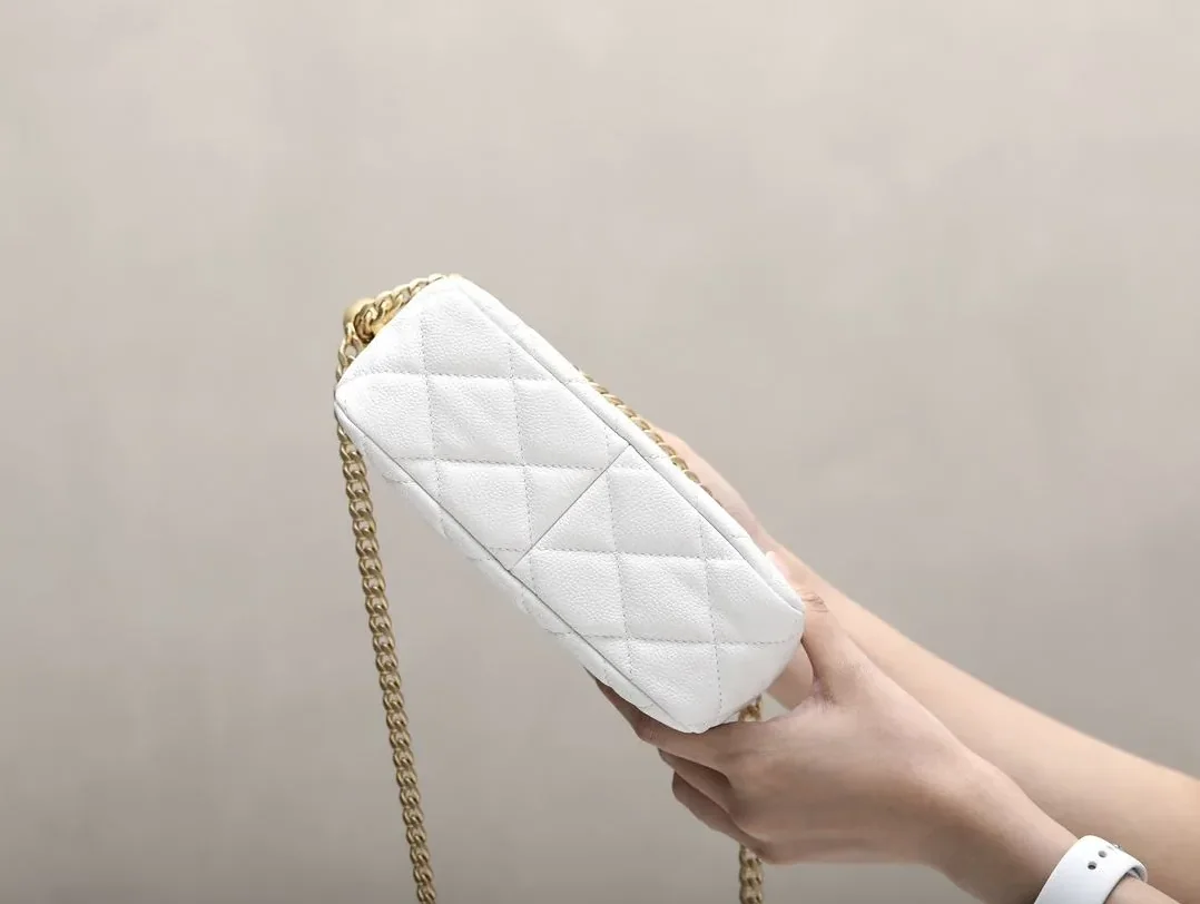 Chanel HoBo Heart Adjustment Buckle Crossbody Bag in White Gold Hardware Chanel HoBo Heart Adjustment Buckle Crossbody Bag in White Gold Hardware