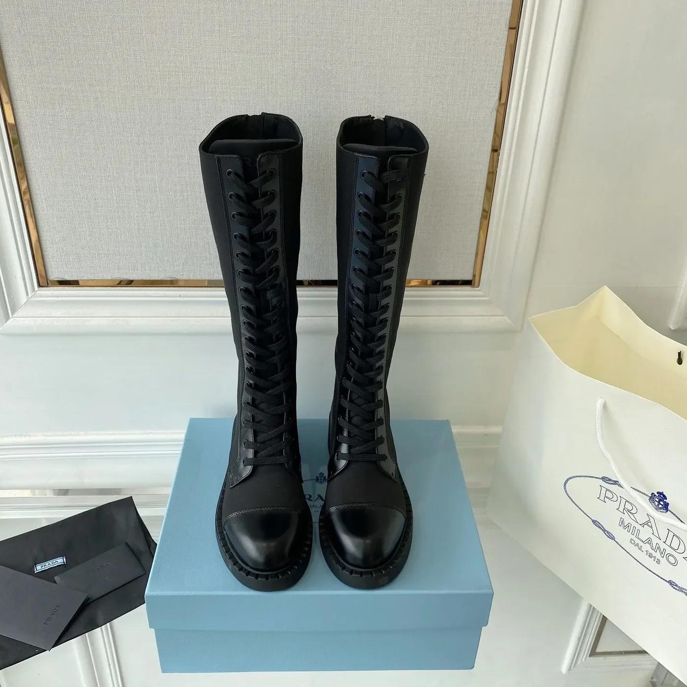 Prada Brushed And Re in Nylon Boots Black Prada Brushed And Re in Nylon Boots Black