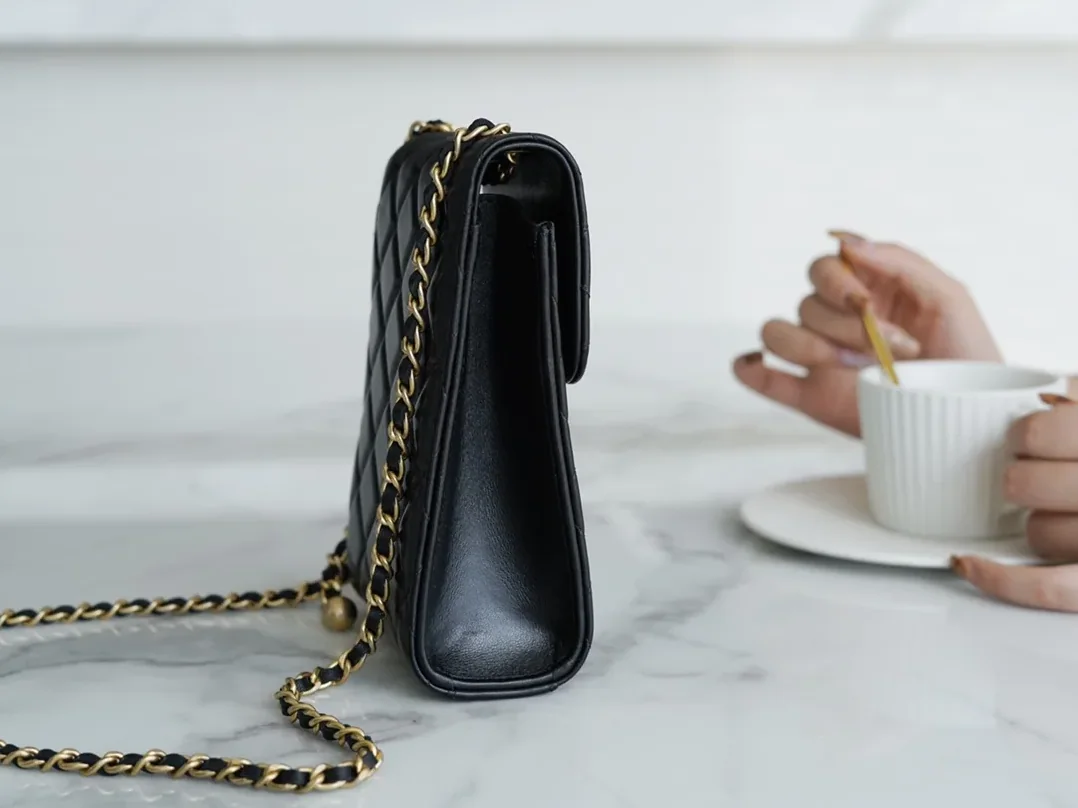 Chanel Quilted Phone Holder Bag Black / Chanel Quilted Phone Holder Bag Black /