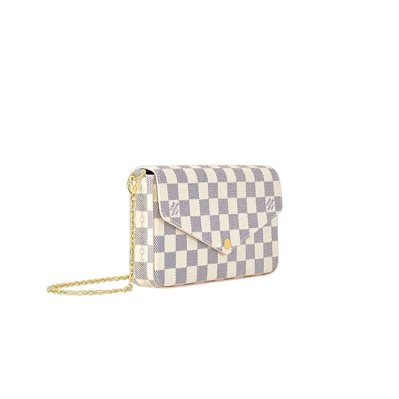 Louis Vuitton Pochette Felicie Shoulder Bag / Multicolor Damier Azur Canvas Gold Hardware Louis Vuitton Pochette Felicie Shoulder Bag / Multicolor Damier Azur Canvas Gold Hardware