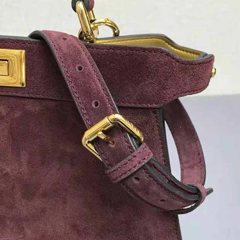 Fendi Medium Peekaboo I See U Brown Suede Bag for Women