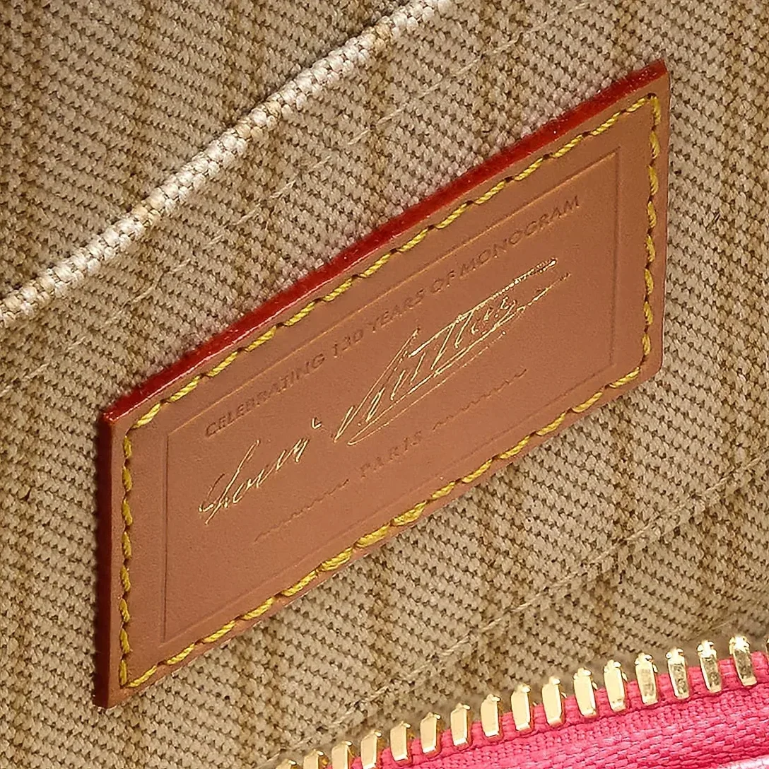 Louis Vuitton Alma BB Top Handle Bag / Monogram Origine Rose Ruban Gold Hardware