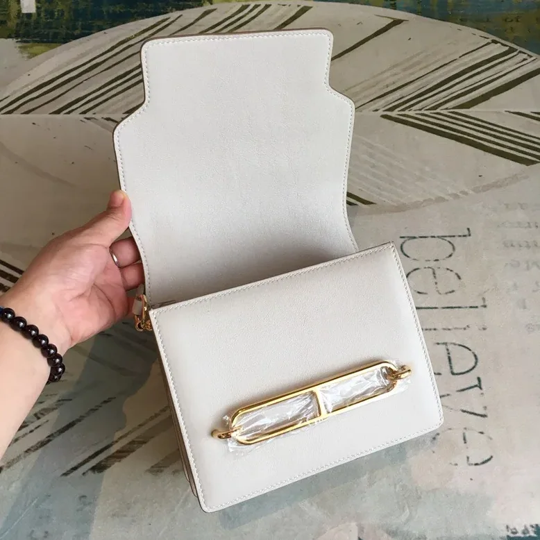 Hermes Mini Evercolor Sac Roulis 19 White Gold Hardware /