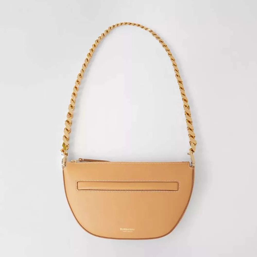 Burberry Mini Leather Zip Olympia Bag for Women in Brown