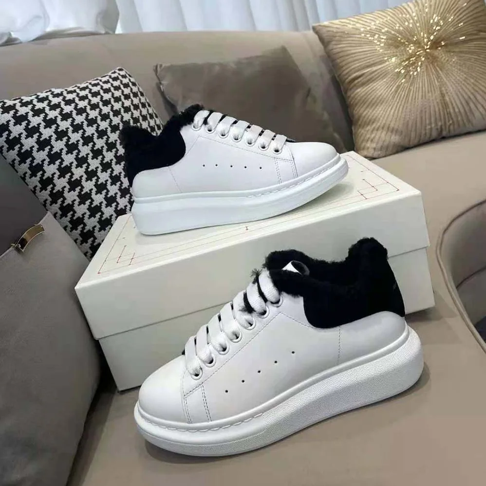 Alexander Mcqueen Oversized Sneaker Black Smooth Calf Leather for Women