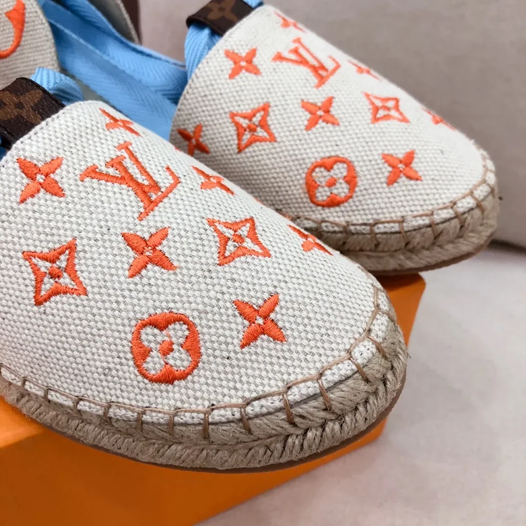 Louis Vuitton Starboard Flat Espadrille Orange for Women Louis Vuitton Starboard Flat Espadrille Orange for Women