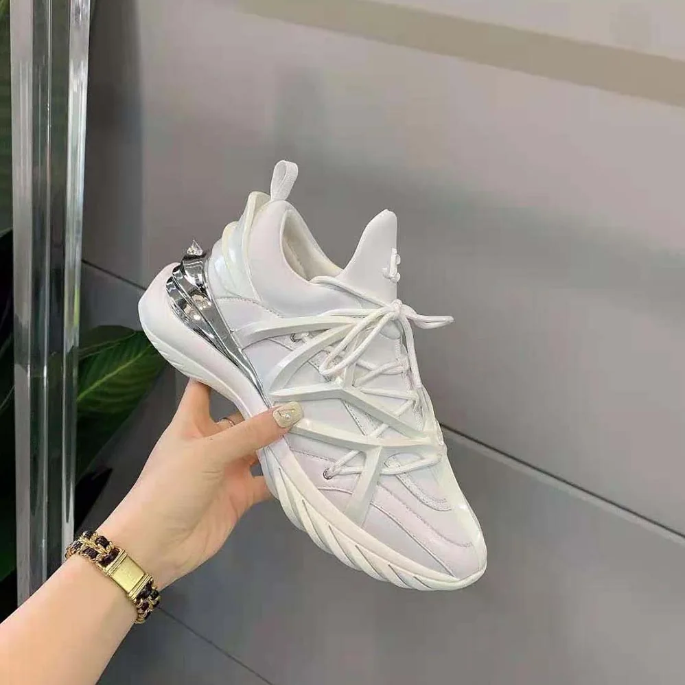 Jimmy Choo Cosmos/F White and Silver Leather and Neoprene Low for Women in Top Trainers Jimmy Choo Cosmos/F White and Silver Leather and Neoprene Low for Women in Top Trainers