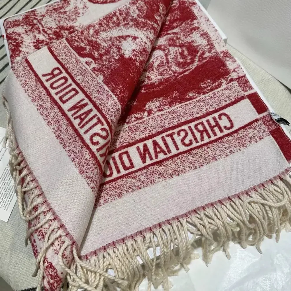 Dior Toile de Jouy Sauvage Scarf Red Cashmere and Wool for Women Dior Toile de Jouy Sauvage Scarf Red Cashmere and Wool for Women