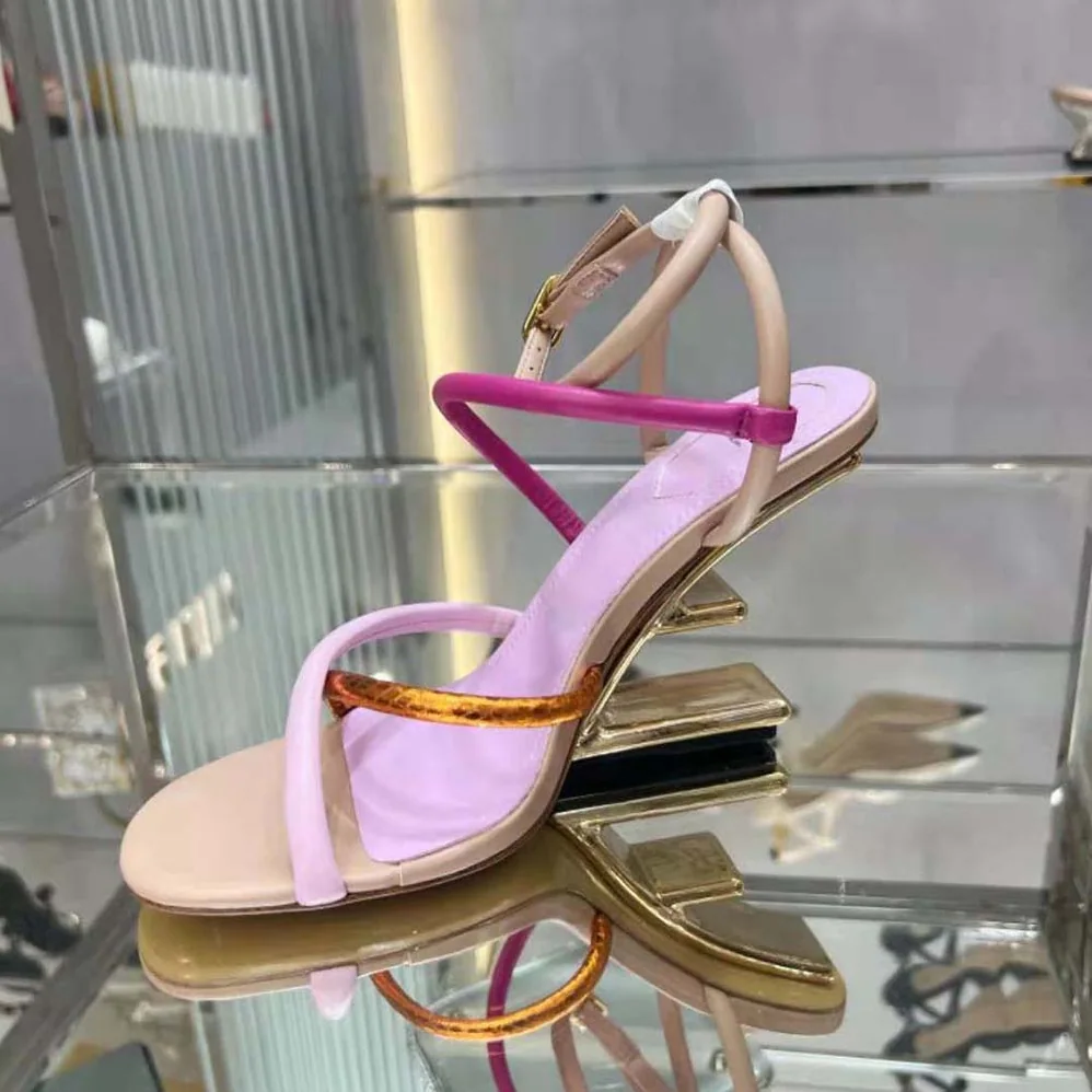 Fendi First Pink Nappa Leather High for Women in Heeled Sandals Fendi First Pink Nappa Leather High for Women in Heeled Sandals