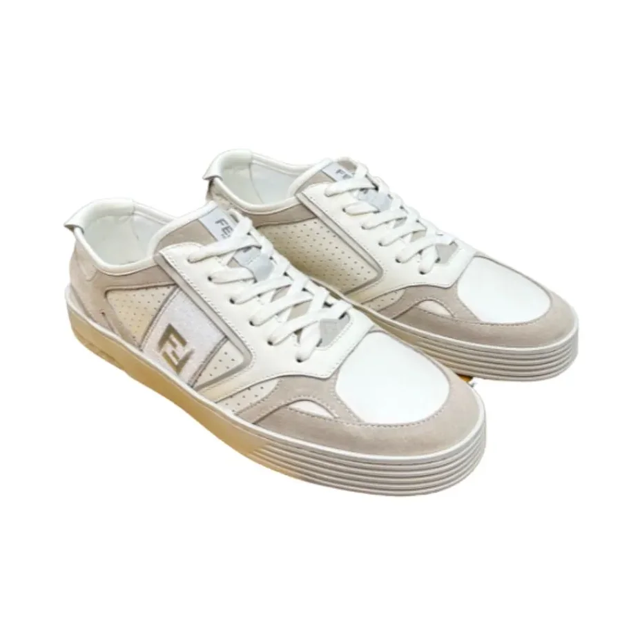Fendi Lace in Up Sneakers Cream Fendi Lace in Up Sneakers Cream