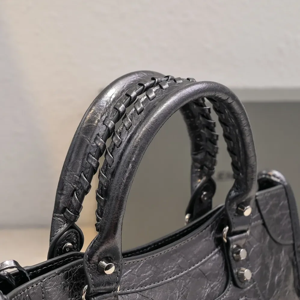 Balenciaga Le City Medium Bag in Black Arena Lambskin for Women Balenciaga Le City Medium Bag in Black Arena Lambskin for Women