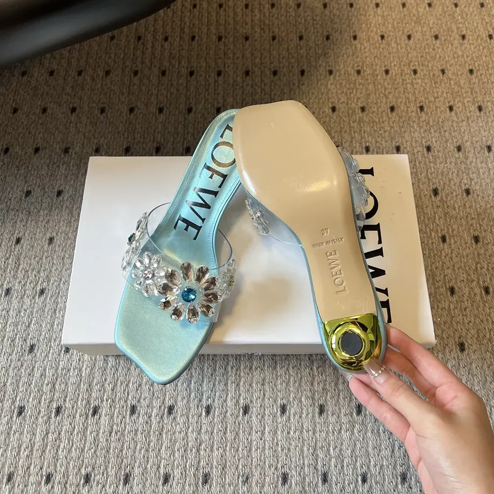 Loewe Toy Crystal Flowers sandal in PVC for Women Loewe Toy Crystal Flowers sandal in PVC for Women