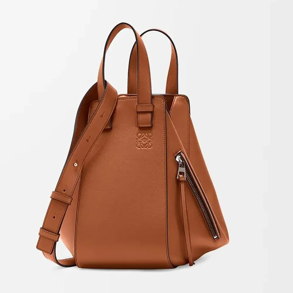 Loewe Compact Hammock Bag in in Classic Calfskin for Unisex in Tan Loewe Compact Hammock Bag in in Classic Calfskin for Unisex in Tan
